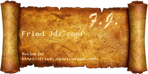 Fried József névjegykártya
